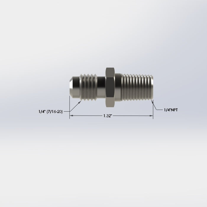 3238: 1/4" Male NPT to 1/4" Male Flare Adapter