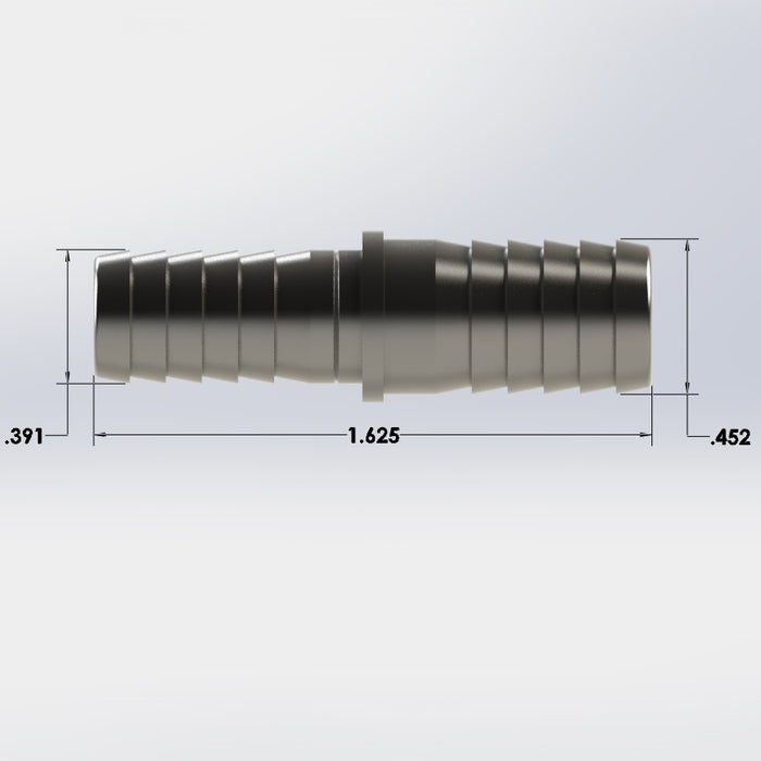 3292:  7/16″ to 3/8" Barb Hose Splicer-Reducer