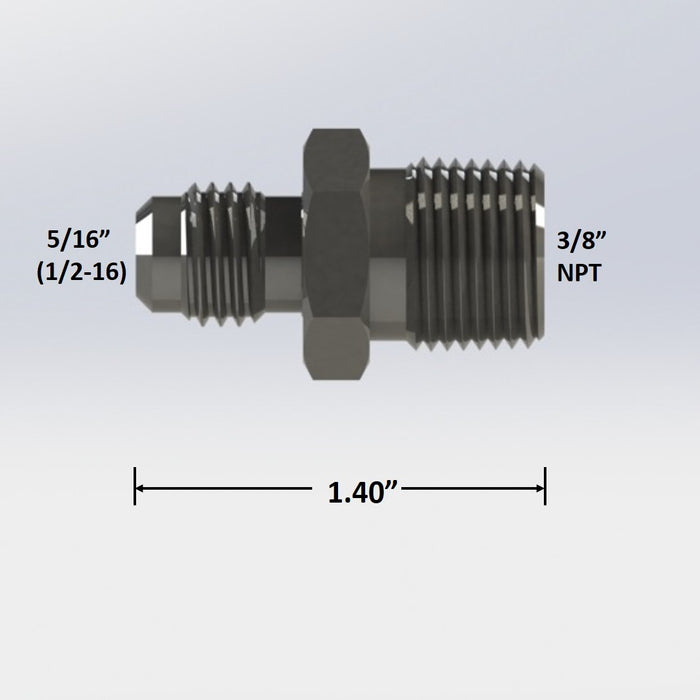7282: 3/8" Male NPT to 5/16" Male Flare Adapter