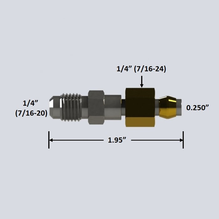 7288: 1/4" Female Compression to 1/4" Male Flare