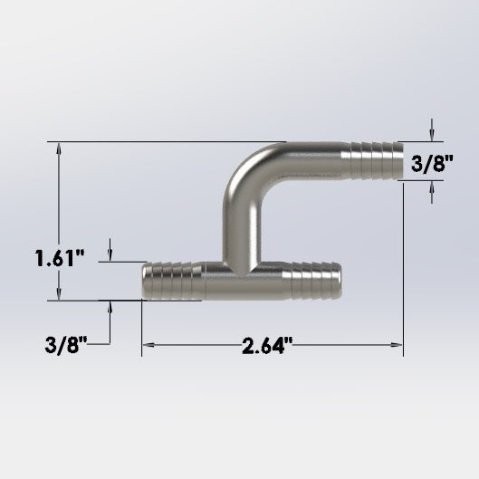 9136:  3/8″ Barbed Y-Tee
