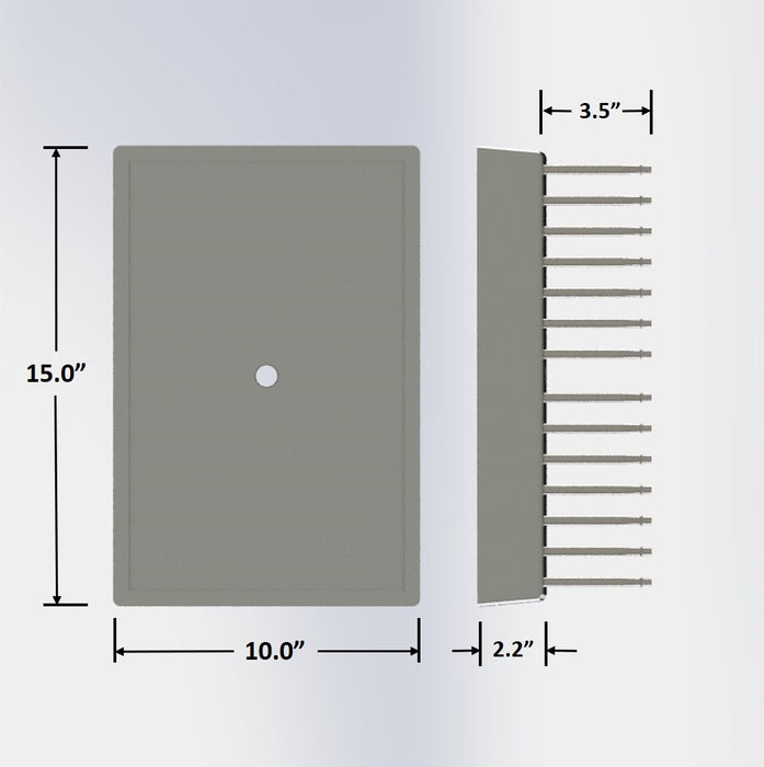 10"x15" Cold Plate: 7 Product, Bumped Tubes, Milled Edge