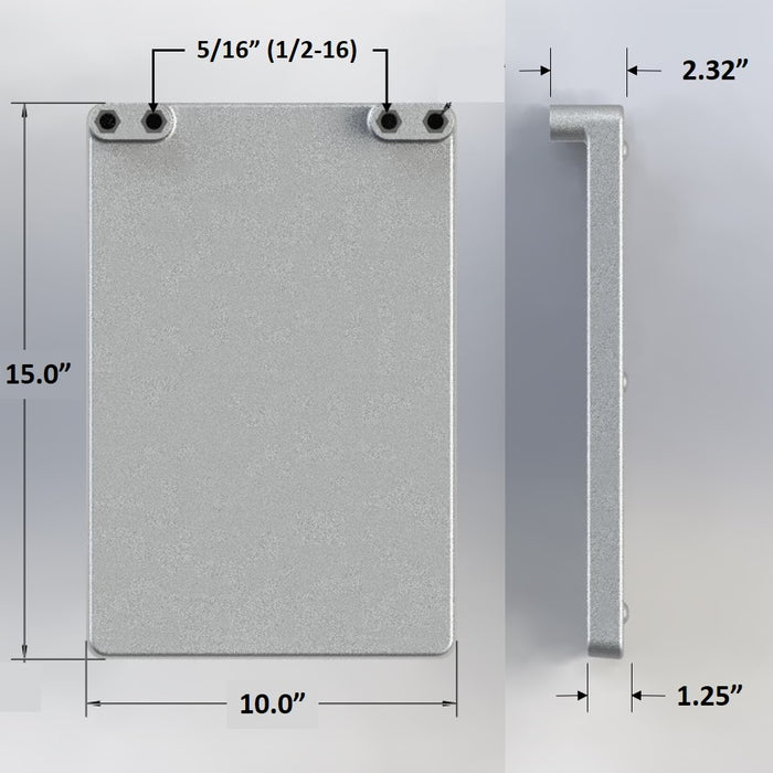10"x15" Cold Plate: 2 Product Lines with 3/8" Barbs