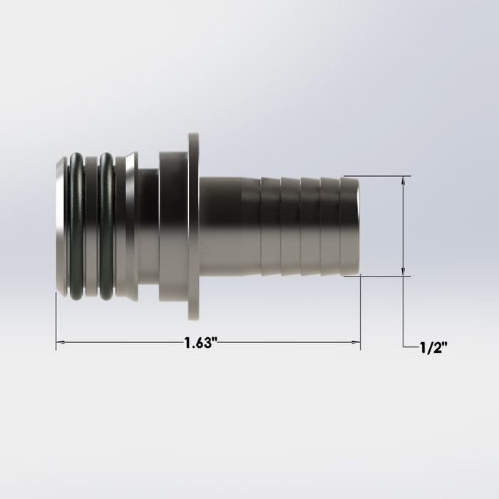 3323:  Flojet Quad Port to 1/2″ Barb Adapter