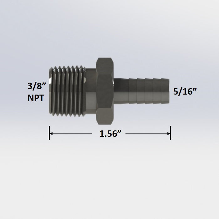 3360:  3/8" Male NPT to 5/16" Barb Adapter