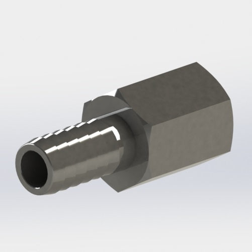 3440:  1/4" Female NPT to 3/8" Barb Adapter