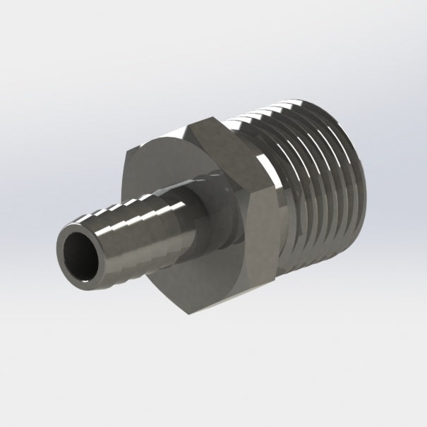 3444:  1/2″ Male CO2 (CGA 320) to 3/8″ Barb Hose Adapter
