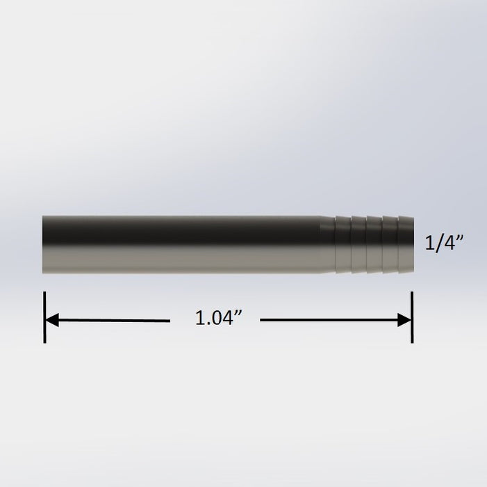 4003-23:  1/4" Barbed Tube 1.04" Long