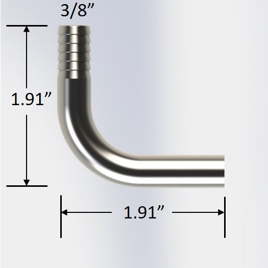 4041:  3/8" Barb to 25/64" Smooth Tube Elbow