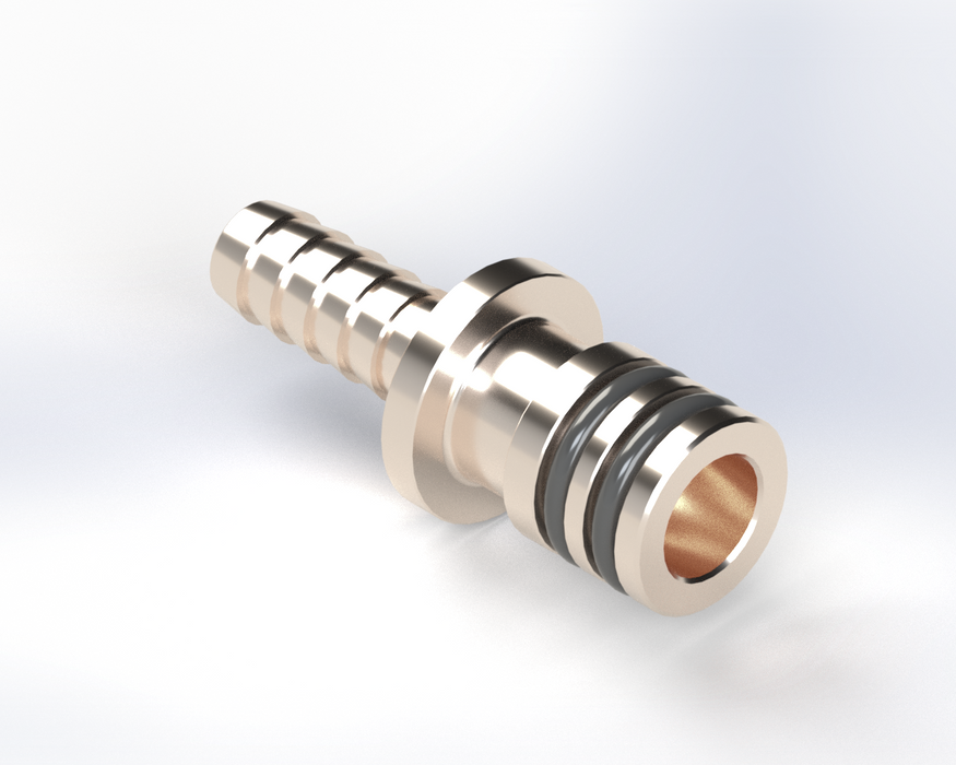4206: 1/2" Special Dole Valve Double O-Ring Inlet to 1/4" Barb Adapter