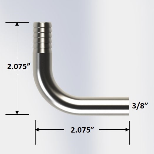 4212:  3/8" Barb Elbow for Shank - 2.075"
