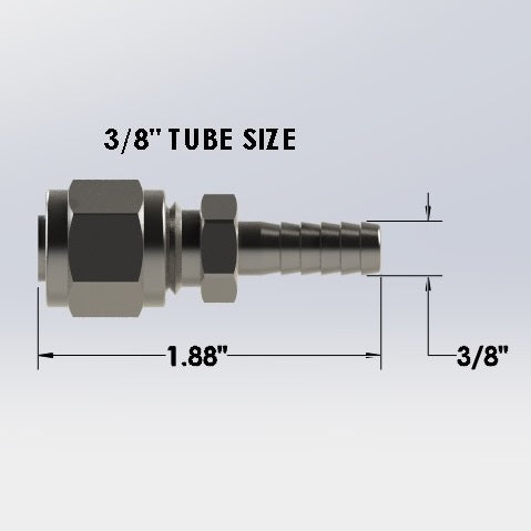 Compression 3/8 Tube OD to 5/16 Hose Barb fitting Transmission