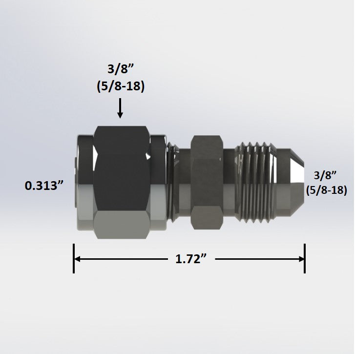 7060: 5/16 OD Tube Compression to 3/8 Male Flare — Fittings, Inc.