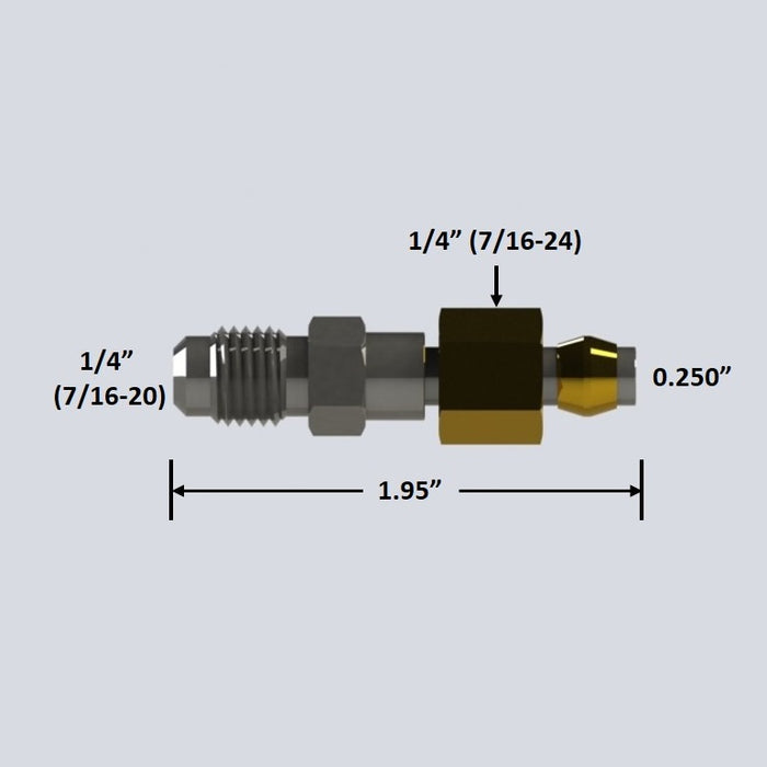 Steel Compression Fitting Ferrule 1/4 Tube OD x 1/4 NPT Male