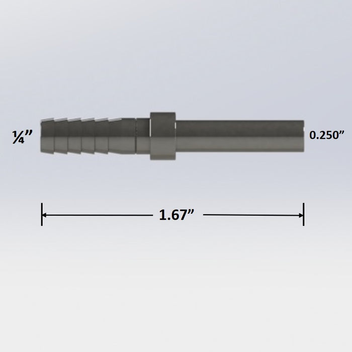7292:  1/4″ Barb to 1/4″ Smooth Tube Adapter