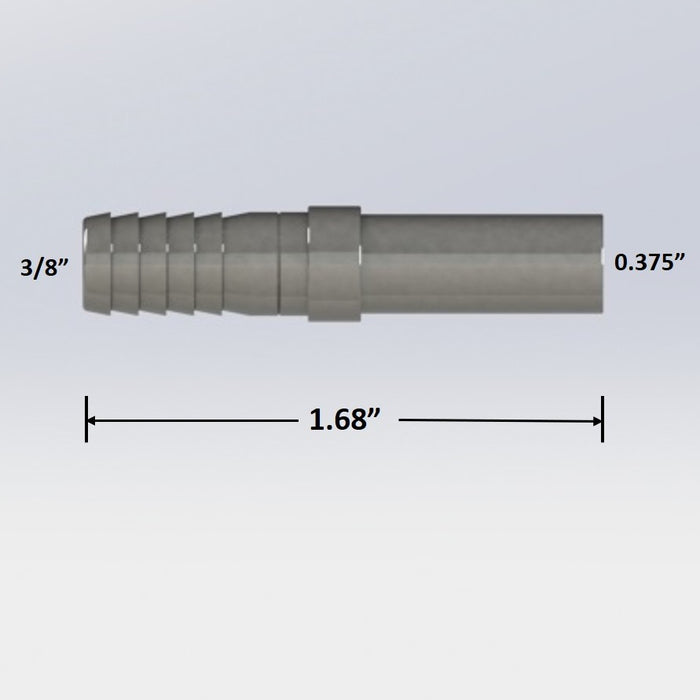 7293:  3/8″ Barb to 3/8″ Smooth Tube Adapter