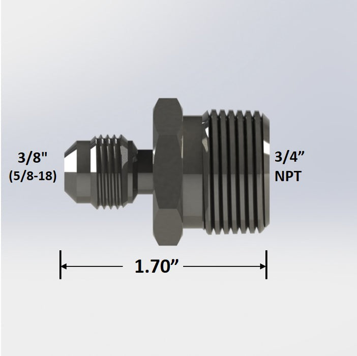 Ddong, 1 In X 20 Female Flare To 3/8 In Male Flare Propane Regulator Adapter, Gas Line Connector