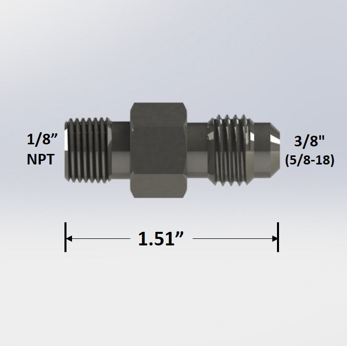 7370:  1/8" Male NPT to 3/8" Male Flare Adapter