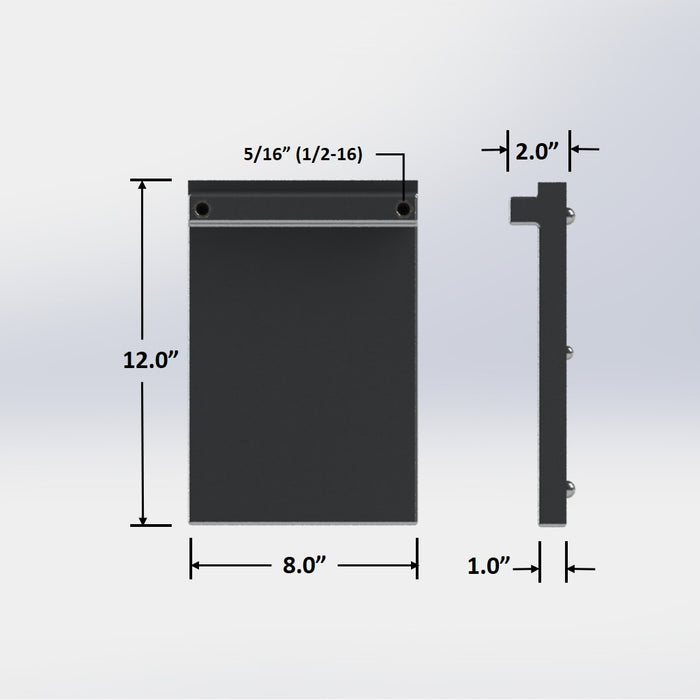 8"x12" Cold Plate:  1 Product Line with 1/4″ Barbs