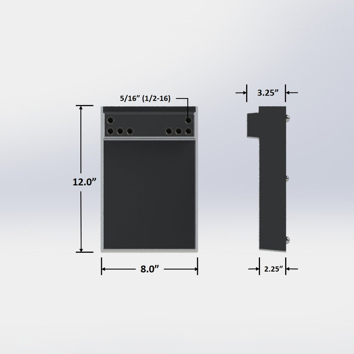 8"x12" Cold Plate:  4 Product Lines with 1/4″ Barbs