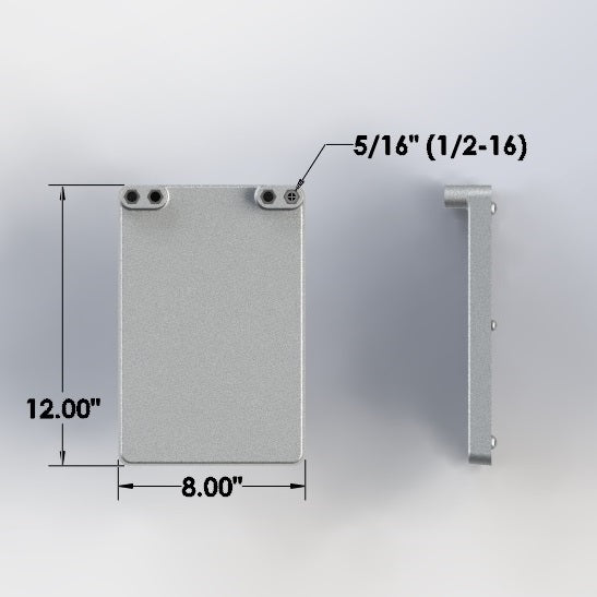 8"x12" Cold Plate:  2 Product Lines with 1/4″ Barbs