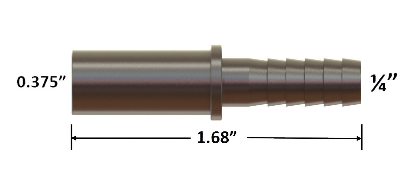 4248: 1/4" Barb to 3/8" Smooth Tube Adapter